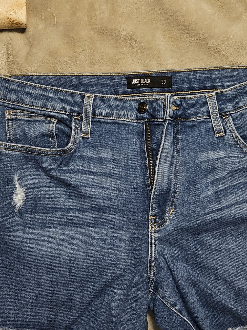 Just Black Women's Medium Blue Distressed Jean Shorts